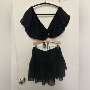 Wild Fable Black Ruffled Skort
